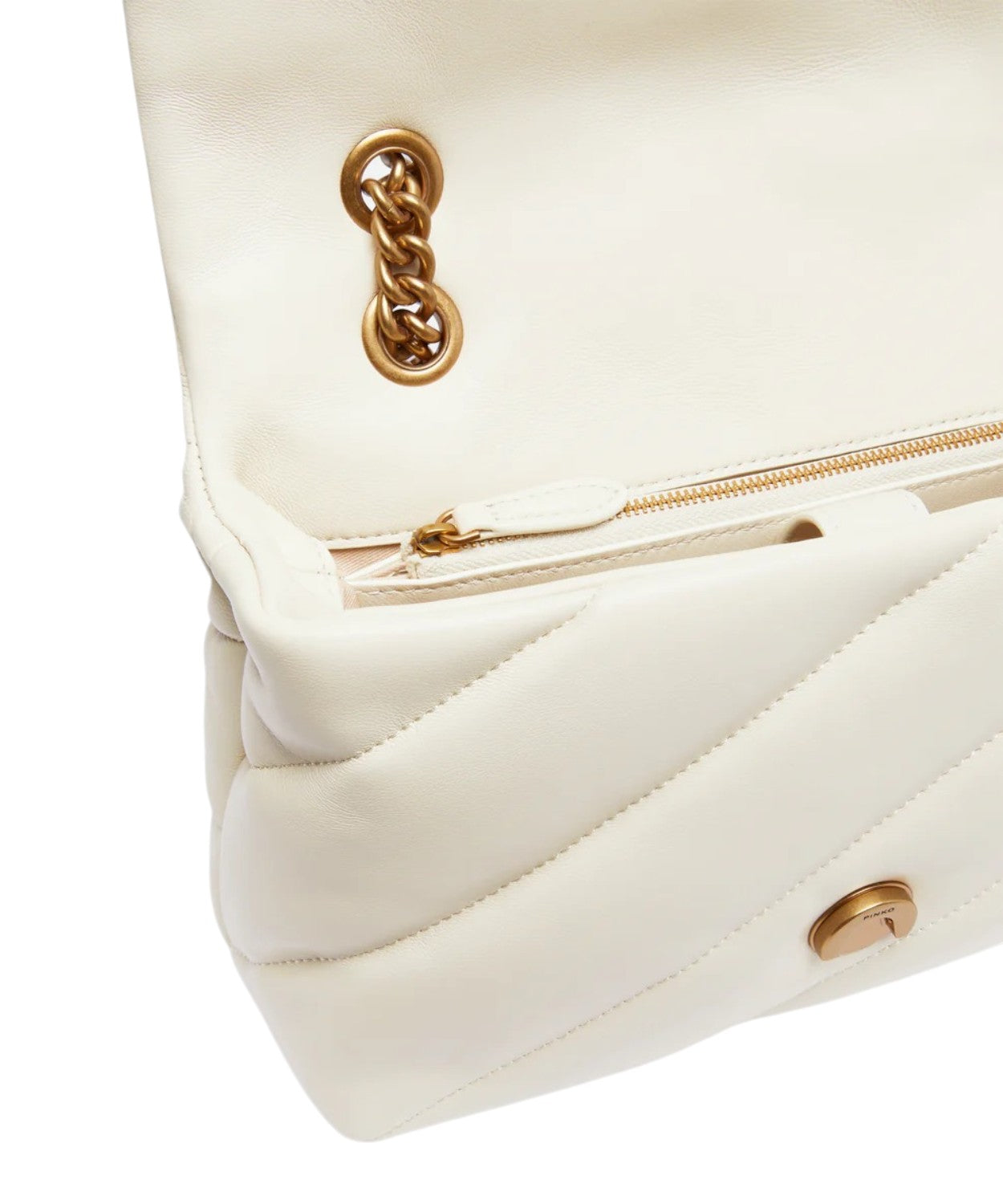 Borsa a Spalla in Pelle Nera con Catena