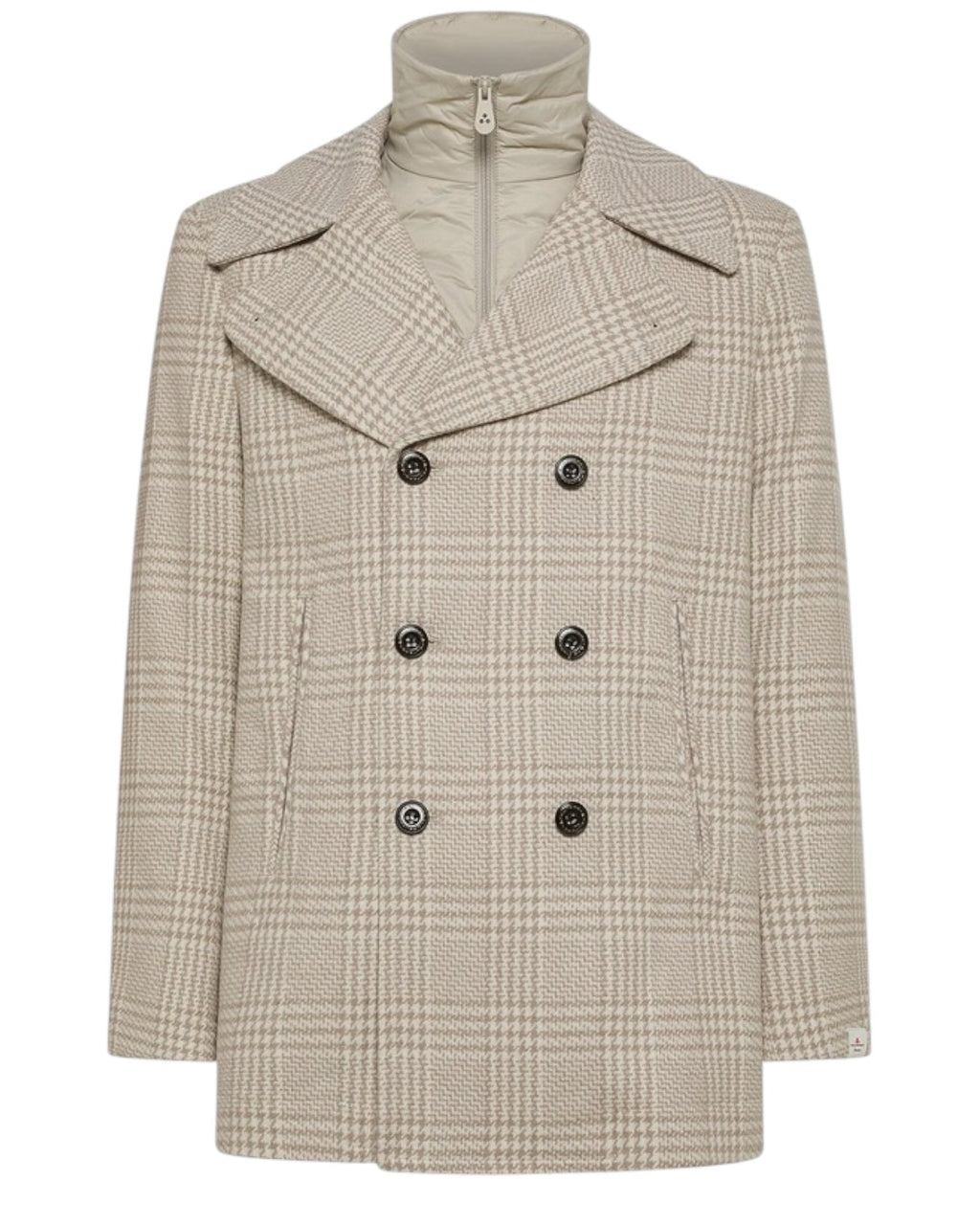 Giacca doppiopetto in lana check con pettorina removibile-Peuterey-Giacche-Vittorio Citro Boutique