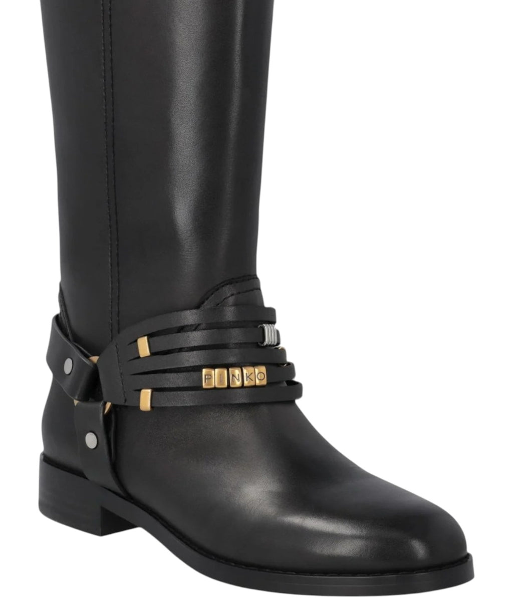 Stivaletti CHEVAL Pinko in Pelle con Dettaglio Harness