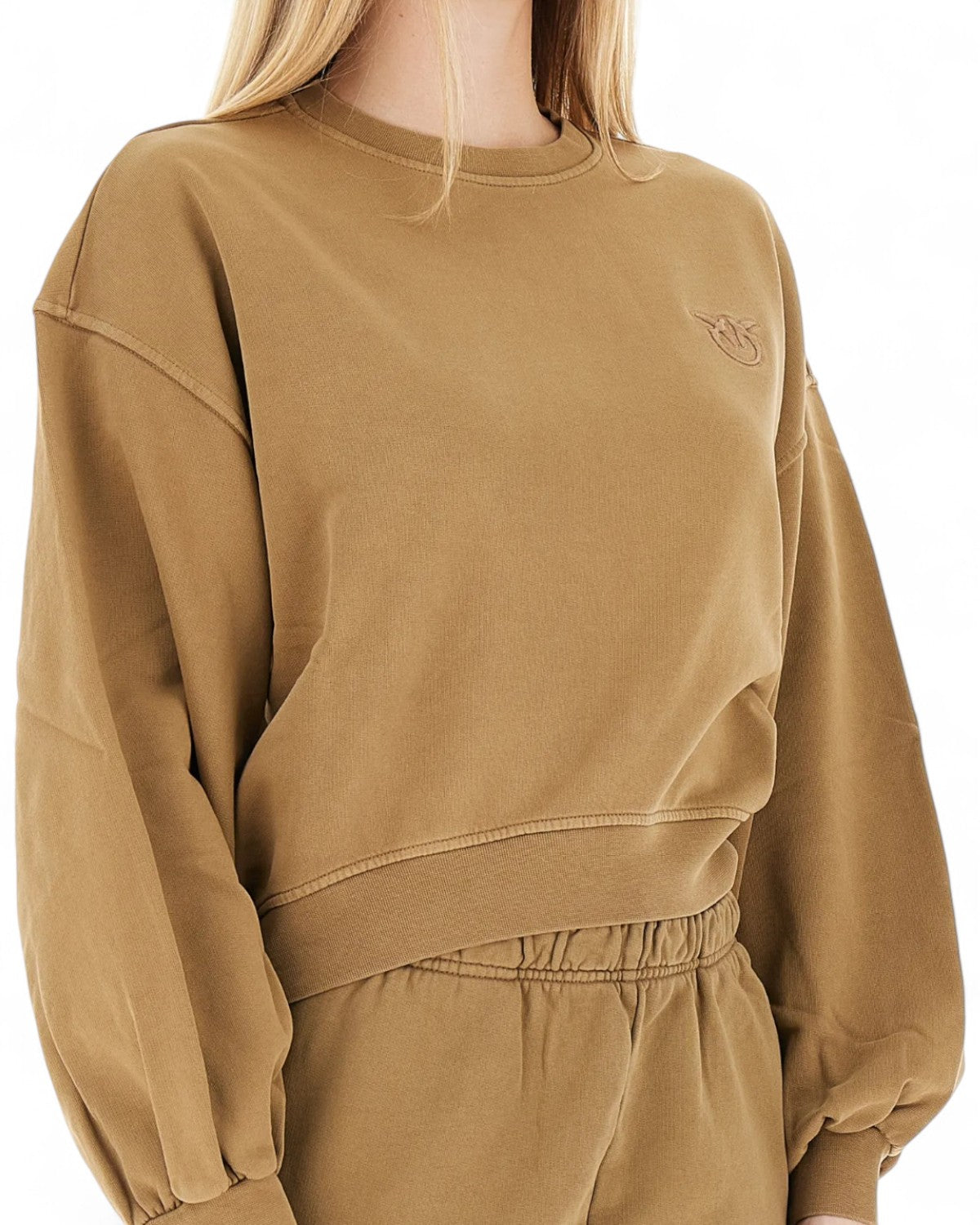 Felpa in Cotone con Ricamo Love Birds-Pinko-Maglieria-Vittorio Citro Boutique