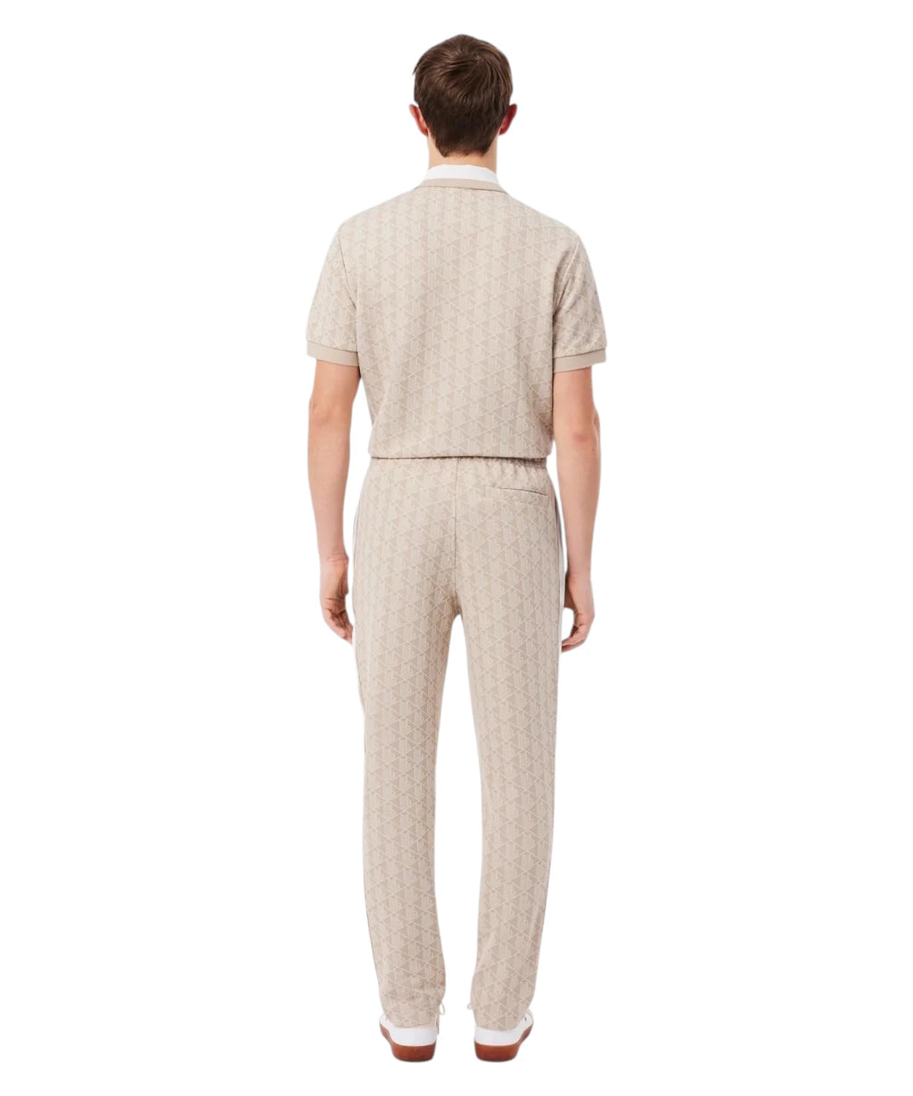 Pantalon de survêtement Lacoste Monogram Beige – Jogger coupe régulière