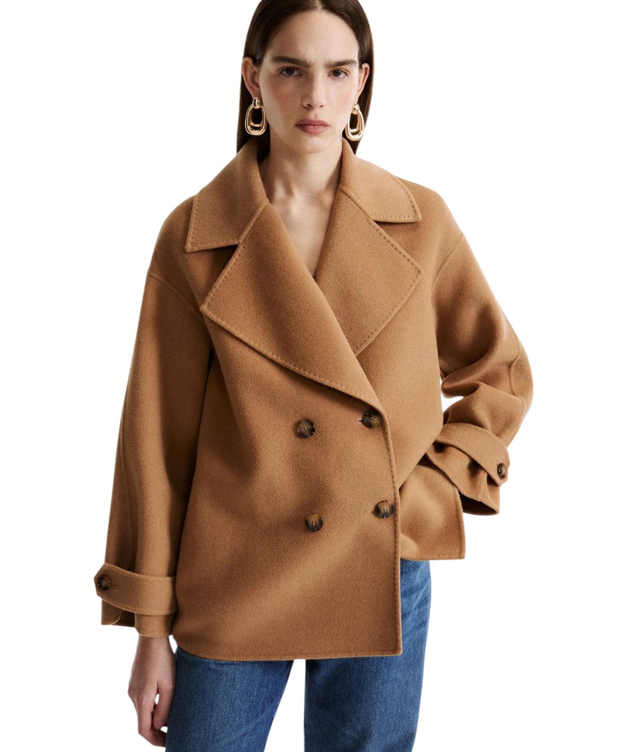 Blouson Donna in Misto Lana con Chiusura Doppiopetto