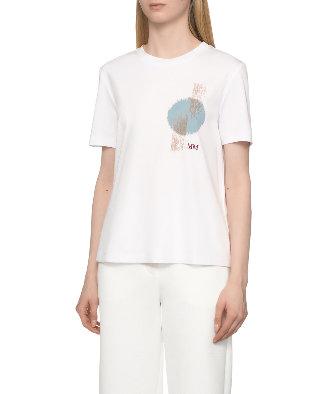 T-shirt Max Mara logo MM in Modal e Cotone