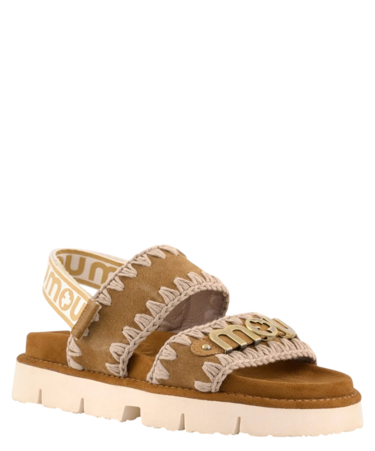 Sandali Bio Mou con Cinturino e Logo Metallizzato