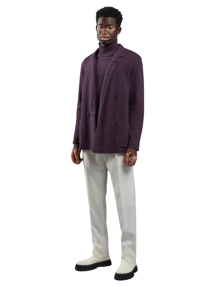 Giacca Maglia Doppiopetto Viola-Lardini-Giacche-Vittorio Citro Boutique