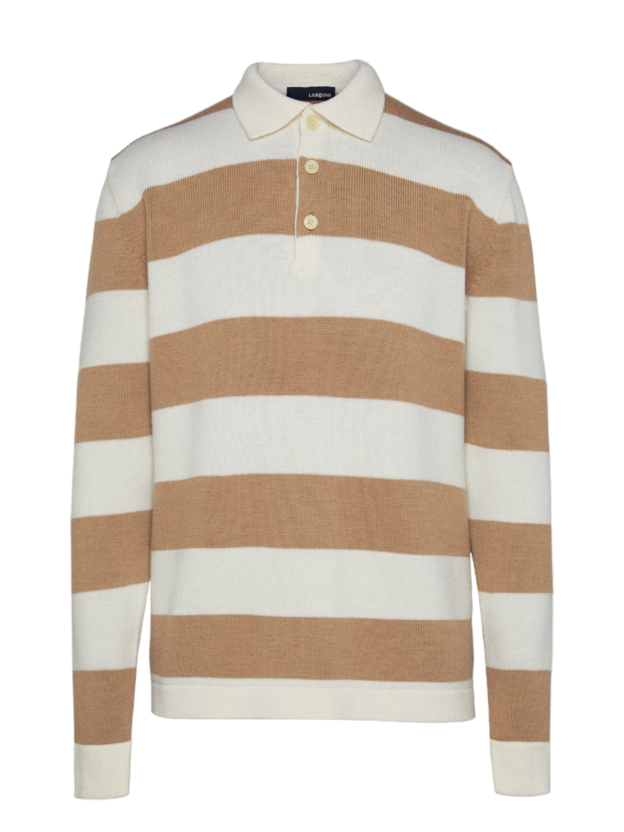 Polo maniche lunghe a righe-Lardini-Polo-Vittorio Citro Boutique