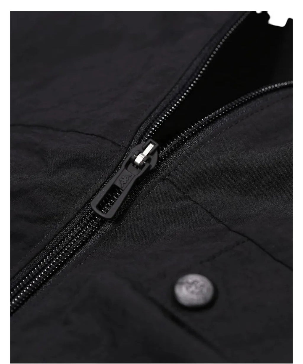 Kappa Giacca Uomo Banda Edou Nero con Zip e Logo Omini Laterale-Kappa-Giacche-Vittorio Citro Boutique