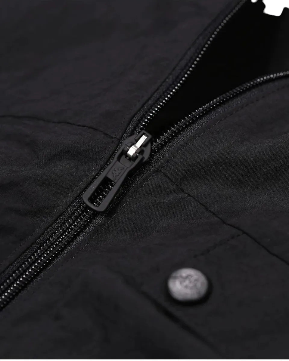 Kappa Giacca Uomo Banda Edou Nero con Zip e Logo Omini Laterale-Kappa-Giacche-Vittorio Citro Boutique