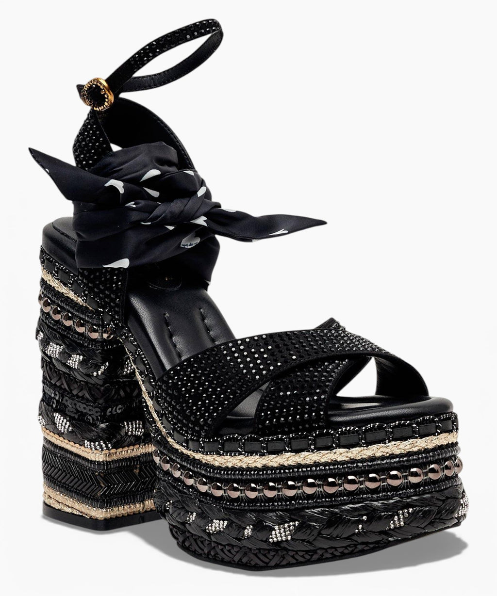 Kurt Geiger Écharpe Chelsea Sandales à Talon en Tissu