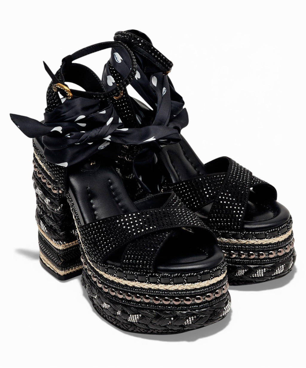 Kurt Geiger Écharpe Chelsea Sandales à Talon en Tissu