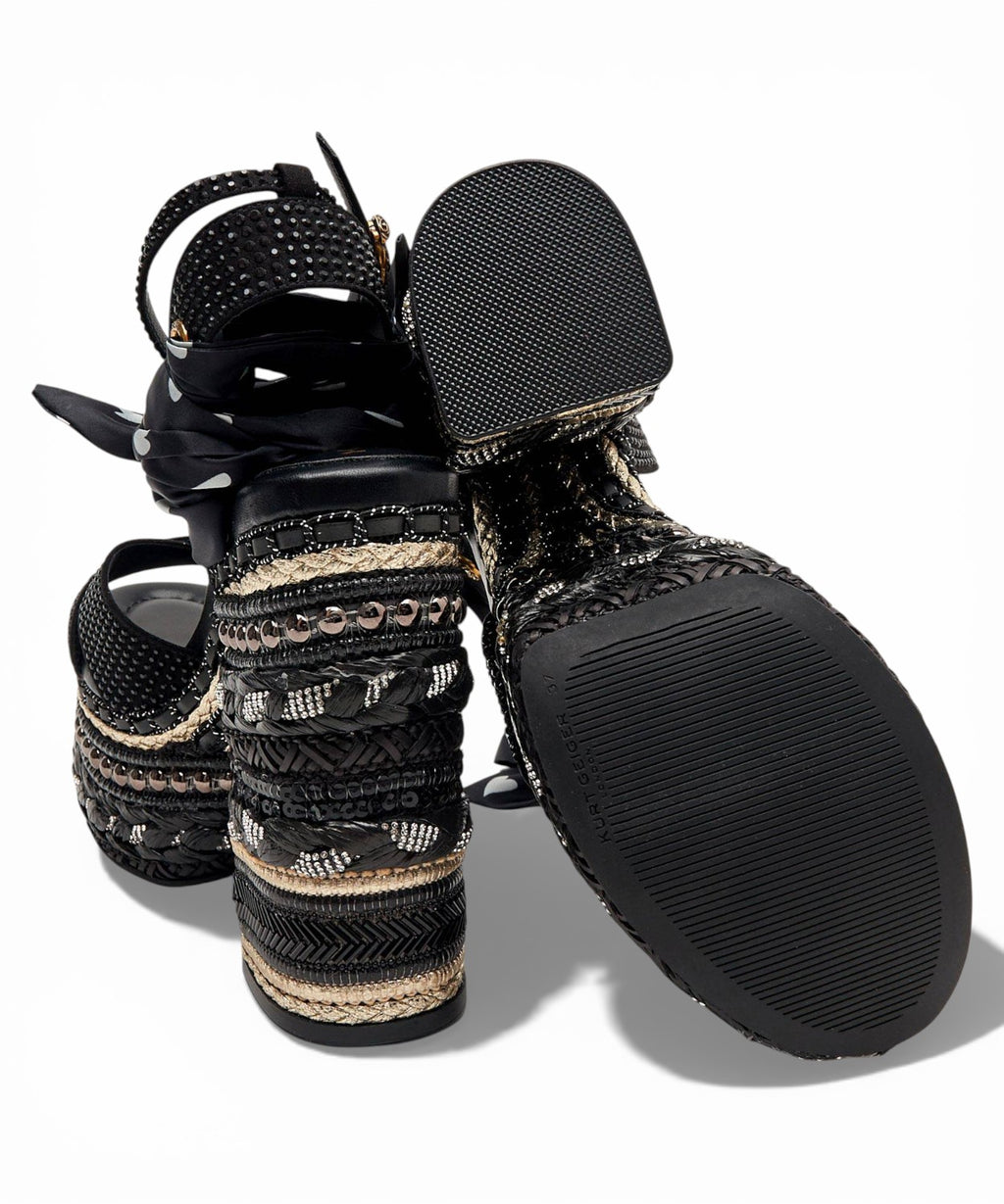Kurt Geiger Écharpe Chelsea Sandales à Talon en Tissu