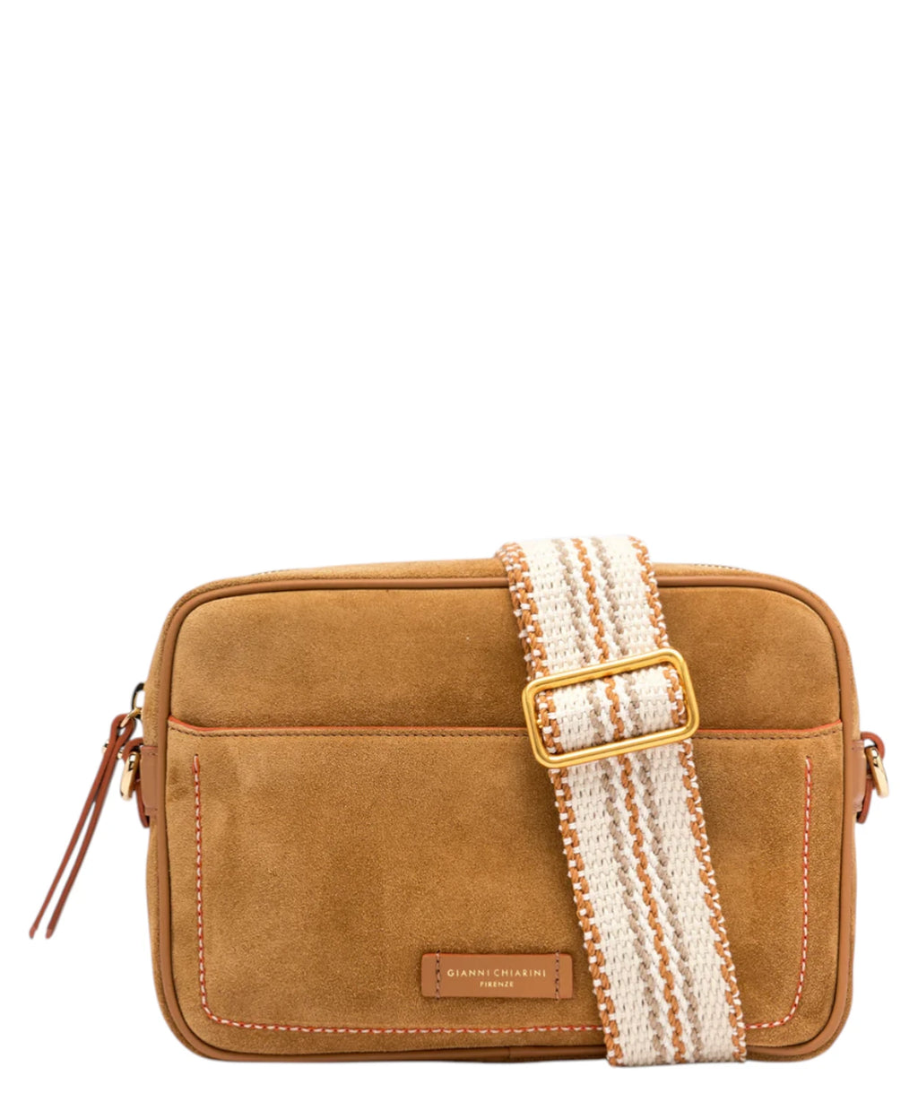 Sac Nina Gianni Chiarini à bandoulière en cuir martelé avec bandoulière tressée
