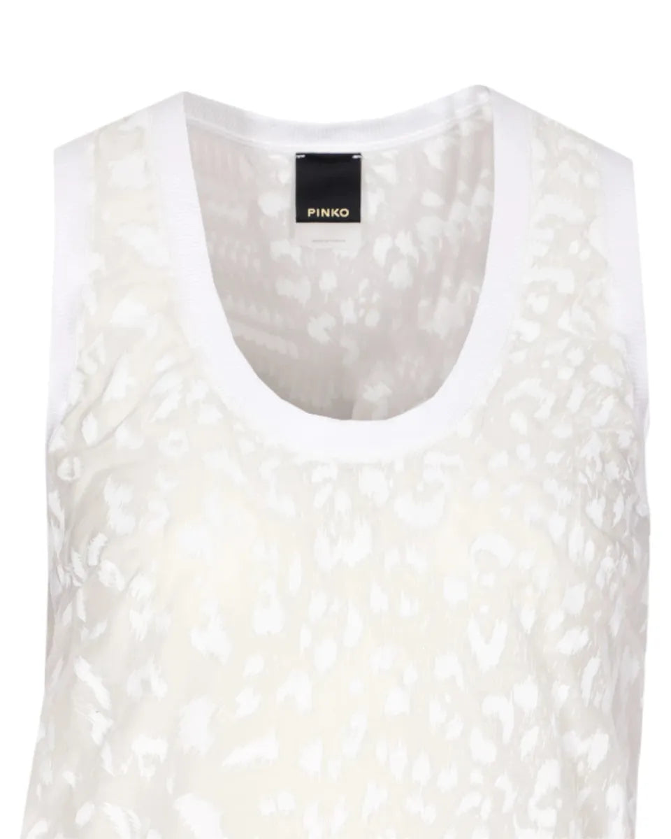 Top in georgette jacquard con motivo animalier-Pinko-Top-Vittorio Citro Boutique