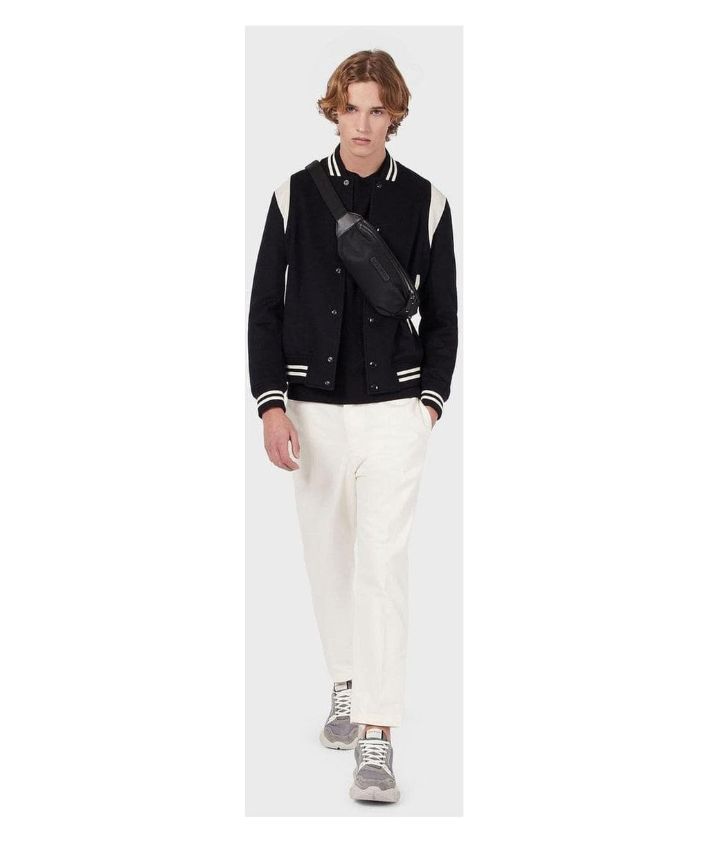 Maglione a trama diagonale con banda laterale Emporio Armani 5