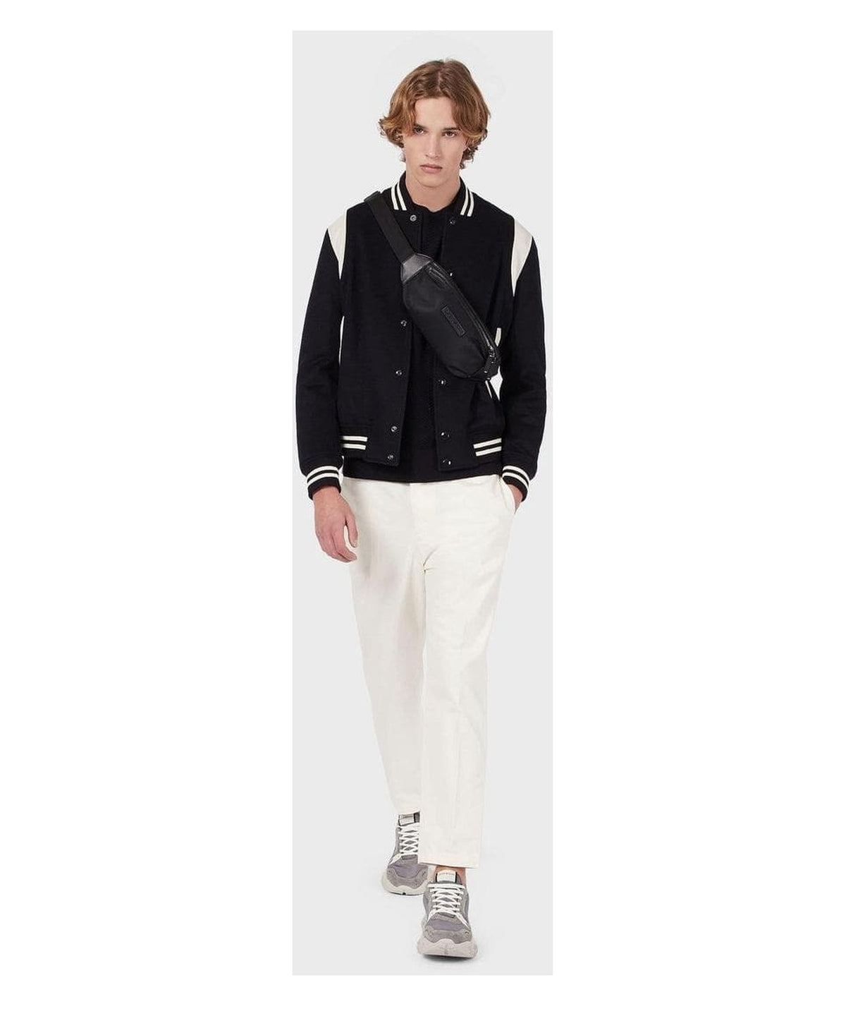 Maglione a trama diagonale con banda laterale Emporio Armani 5