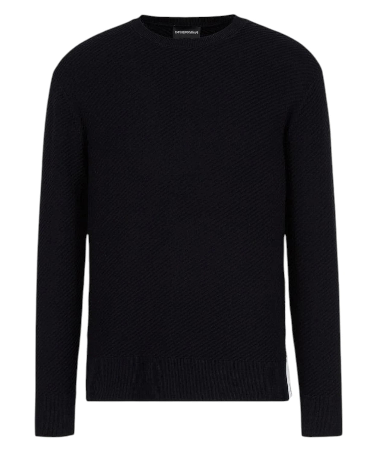 Pull à maille diagonale avec bande latérale Emporio Armani