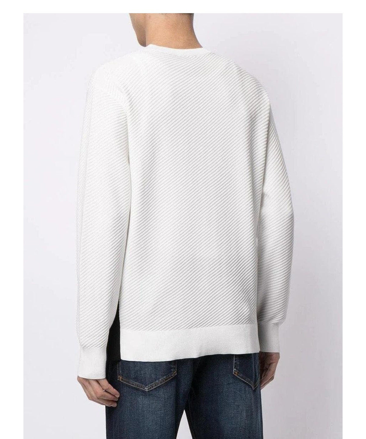 Maglione a trama diagonale con banda laterale Emporio Armani 8
