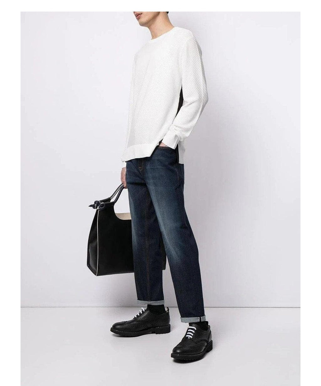 Maglione a trama diagonale con banda laterale Emporio Armani 9