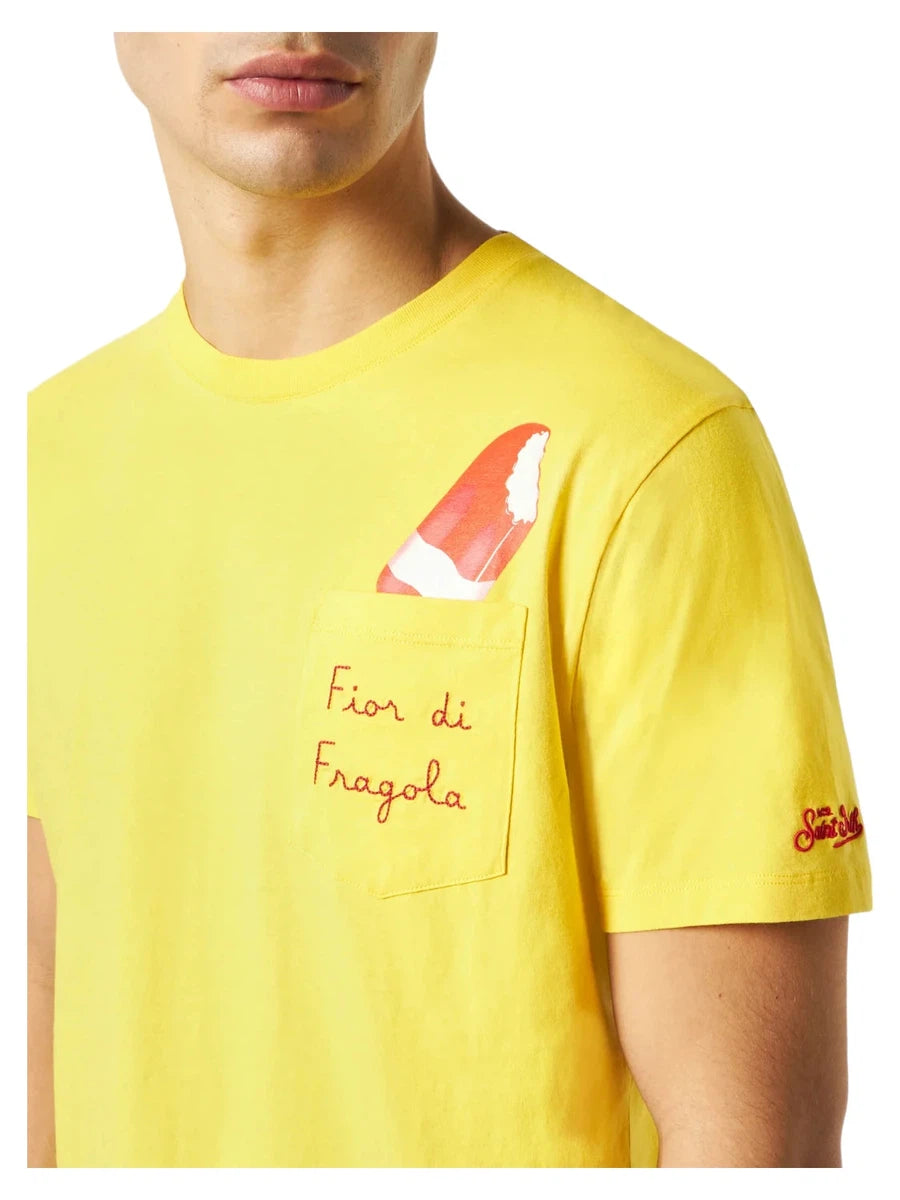Cotone fior di fragola t-shirt con ricamo| algida® special edition-T-shirt-Mc2 Saint Barth-Vittorio Citro Boutique