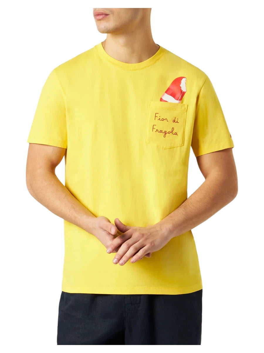 Cotone fior di fragola t-shirt con ricamo| algida® special edition-T-shirt-Mc2 Saint Barth-Vittorio Citro Boutique
