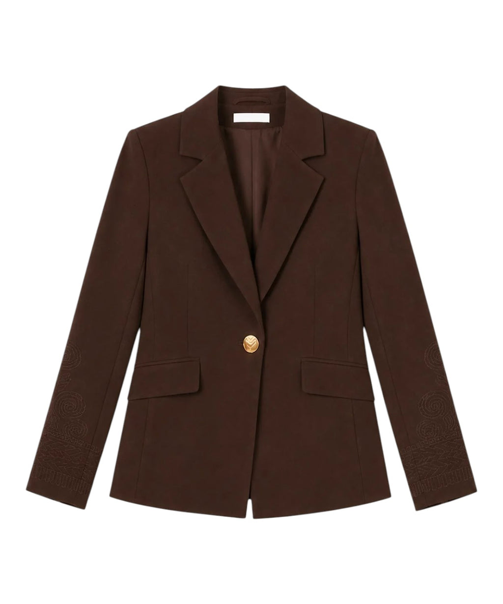 Blazer Marella Monopetto EXPLOIT con Bottone gioiello e Ricami