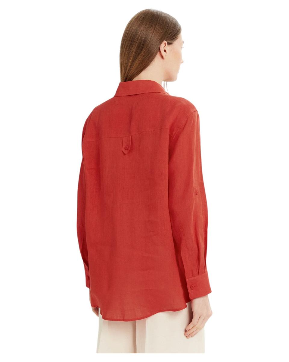 Camicia in Lino con Fit Dritto e Bottoni a Vista-Camicie-Marella-Vittorio Citro Boutique