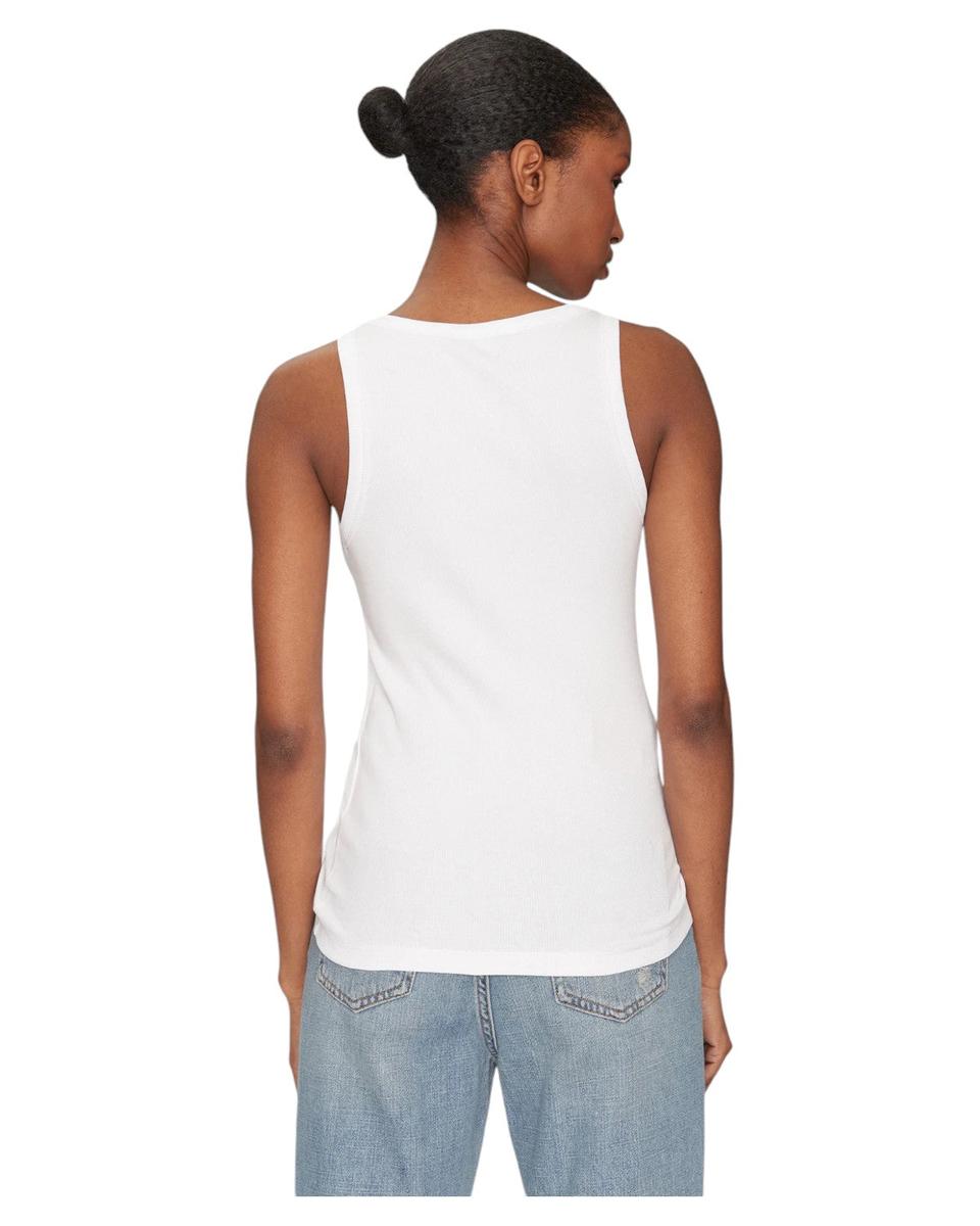 Canotta in Cotone Stretch con Cristalli Cabochon-Marella-Top-Vittorio Citro Boutique