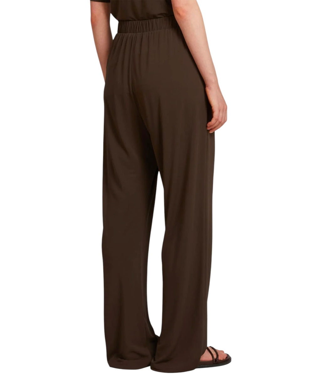 Pantalon femme OZONO jambe droite en jersey crêpe