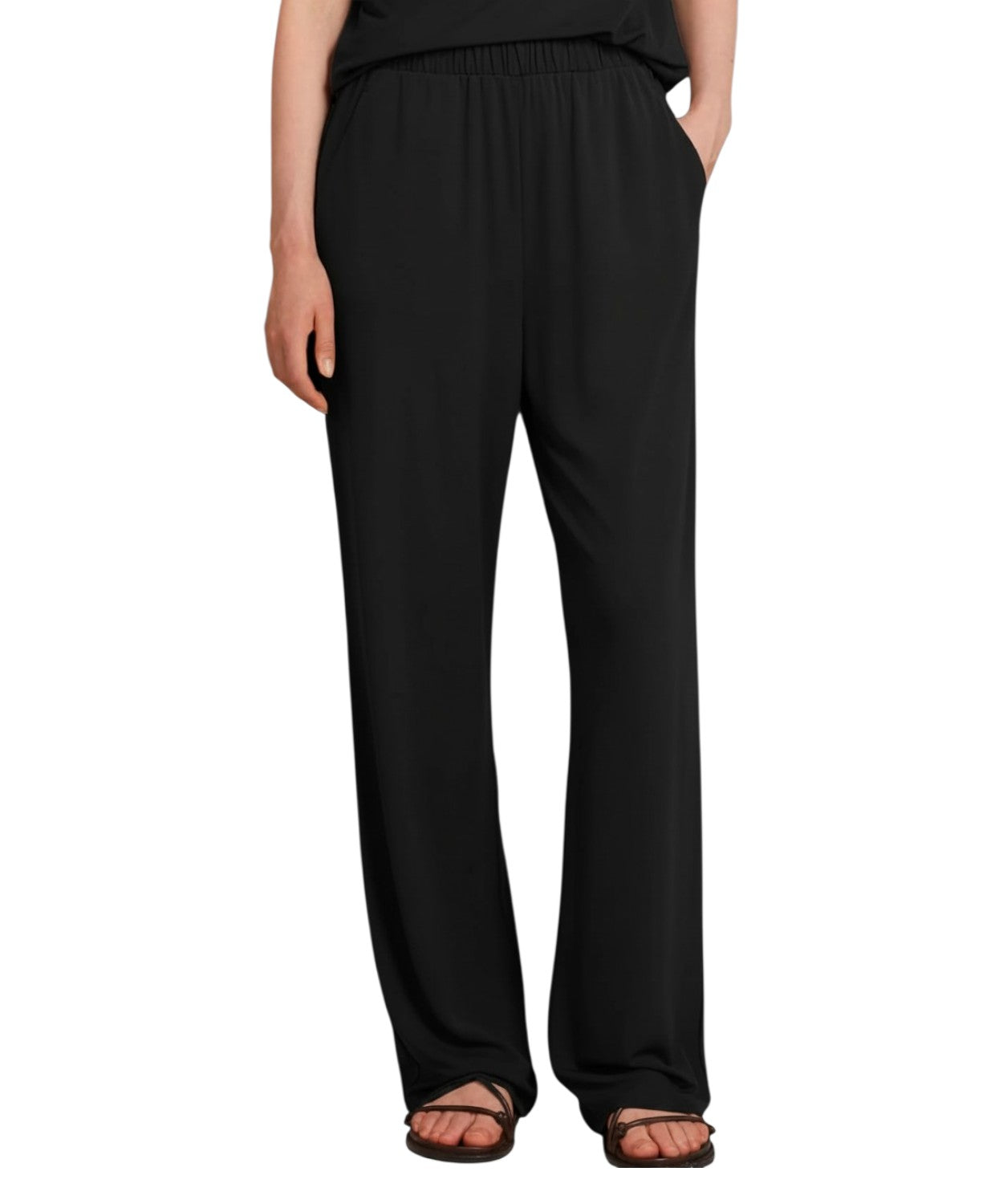 Pantalon Femme OZONO Jersey Crêpe Jambe Droite