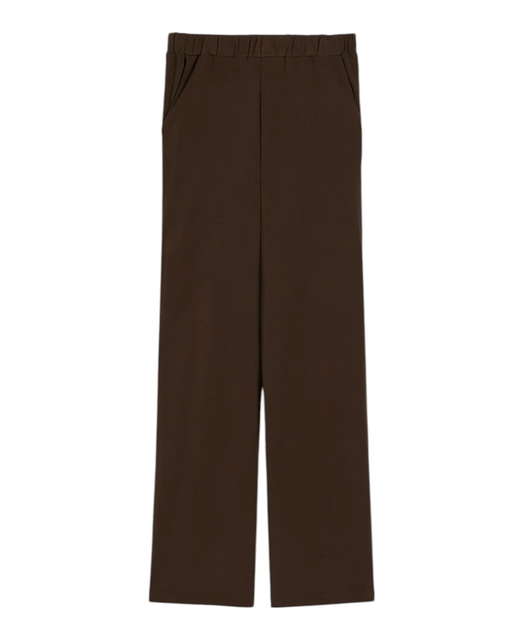 Pantalon femme OZONO jambe droite en jersey crêpe