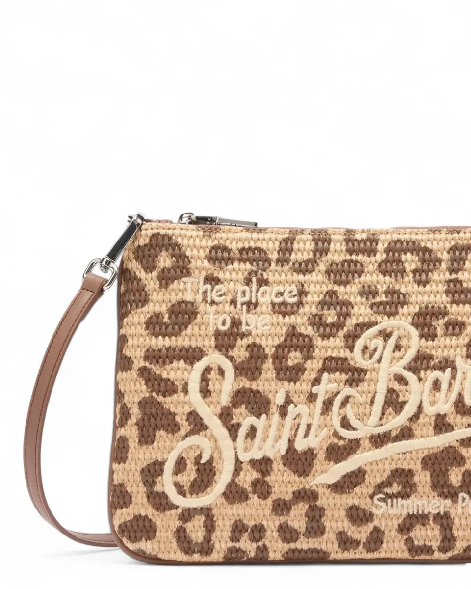 Pochette Parisienne Leopardata in Paglia-Mc2 Saint Barth-Pochette-Vittorio Citro Boutique