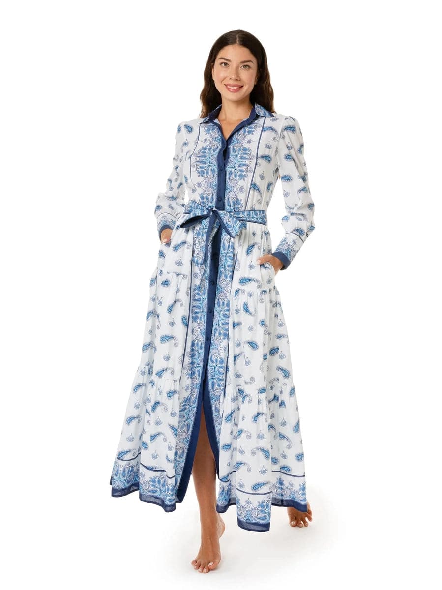 Abito lungo donna con stampa paisley-Abiti-Mc2 Saint Barth-Vittorio Citro Boutique