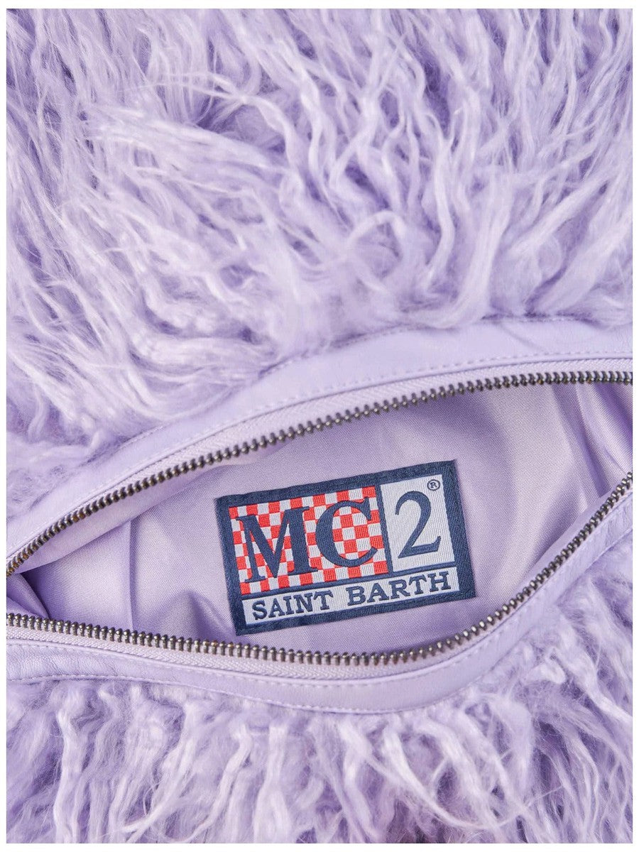 Pochette Mildred in pelo con ricamo Saint Barth-Mc2 Saint Barth-Pochette-Vittorio Citro Boutique