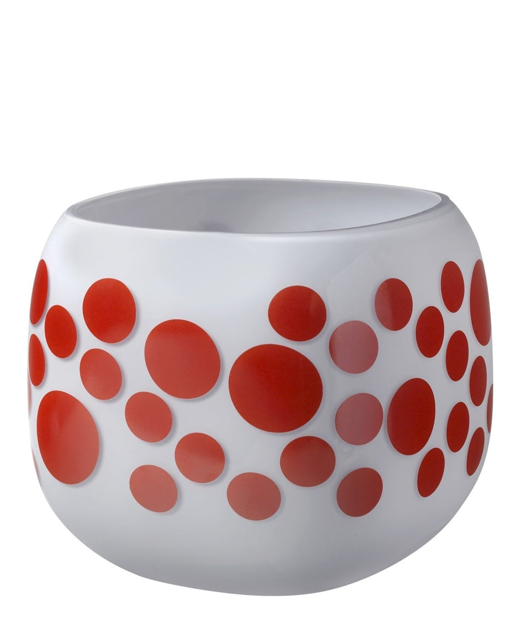 Vaso Mono Box medio a pois NUDE in cristallo senza piombo