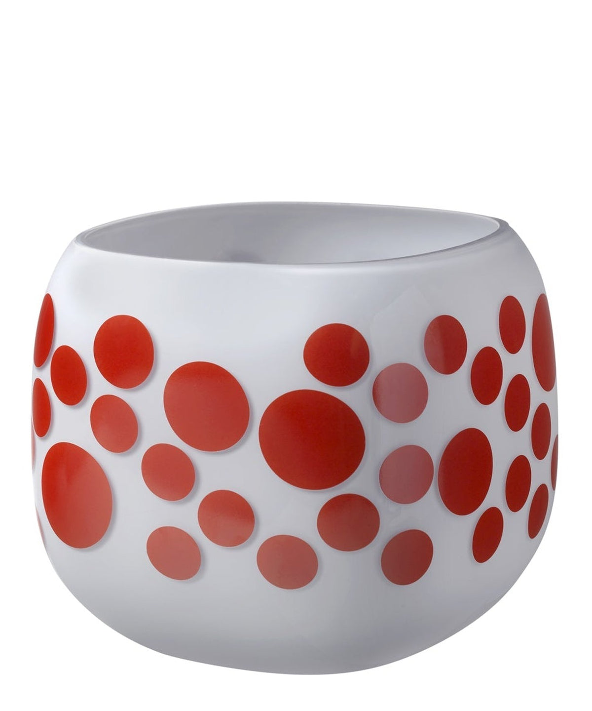 Vaso Mono Box medio a pois NUDE in cristallo senza piombo