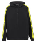 Felpa con cappuccio MSGM nera con bande laterali gialle fluo-Msgm-Felpe-Vittorio Citro Boutique