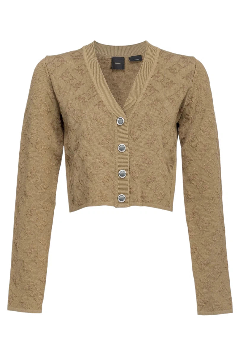 Cardigan Sensoriale in Misto tencel Lyocell con Motivo Goffrato-Pinko-Maglieria-Vittorio Citro Boutique