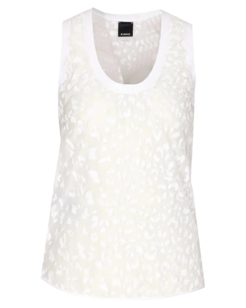 Top in georgette jacquard con motivo animalier-Pinko-Top-Vittorio Citro Boutique