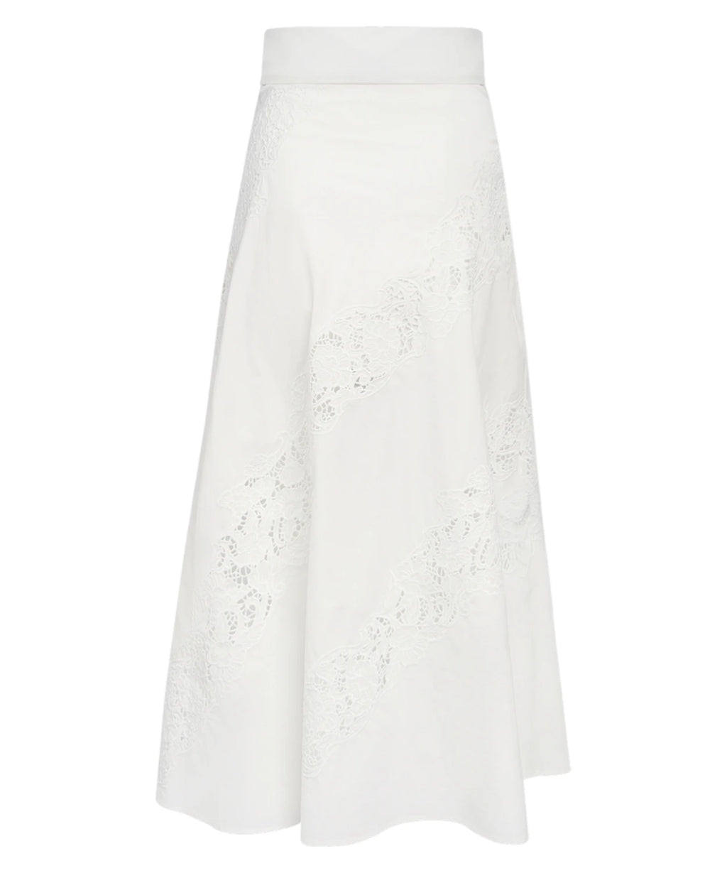 Jupe longue en coton avec broderie Sangallo Twinset