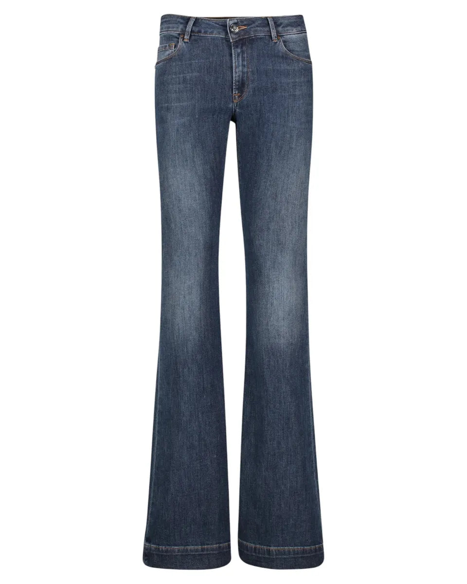 Jeans a zampa Nilla in denim blue stretch con vita media-RE-HASH-Jeans-Vittorio Citro Boutique
