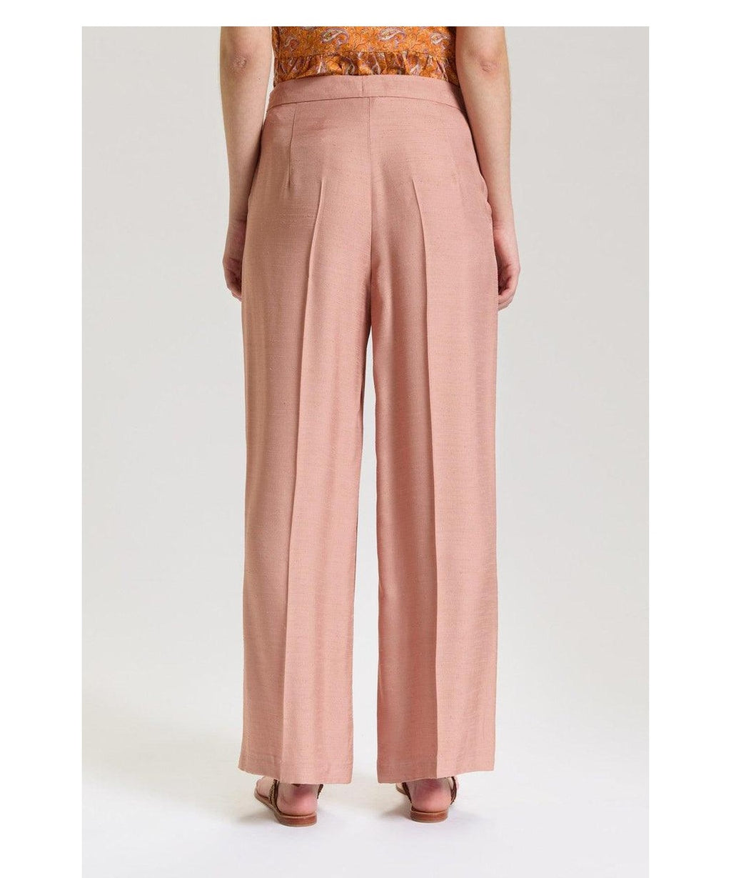 Pantalone Donna Gamba Dritta in Cady Fiammato 4