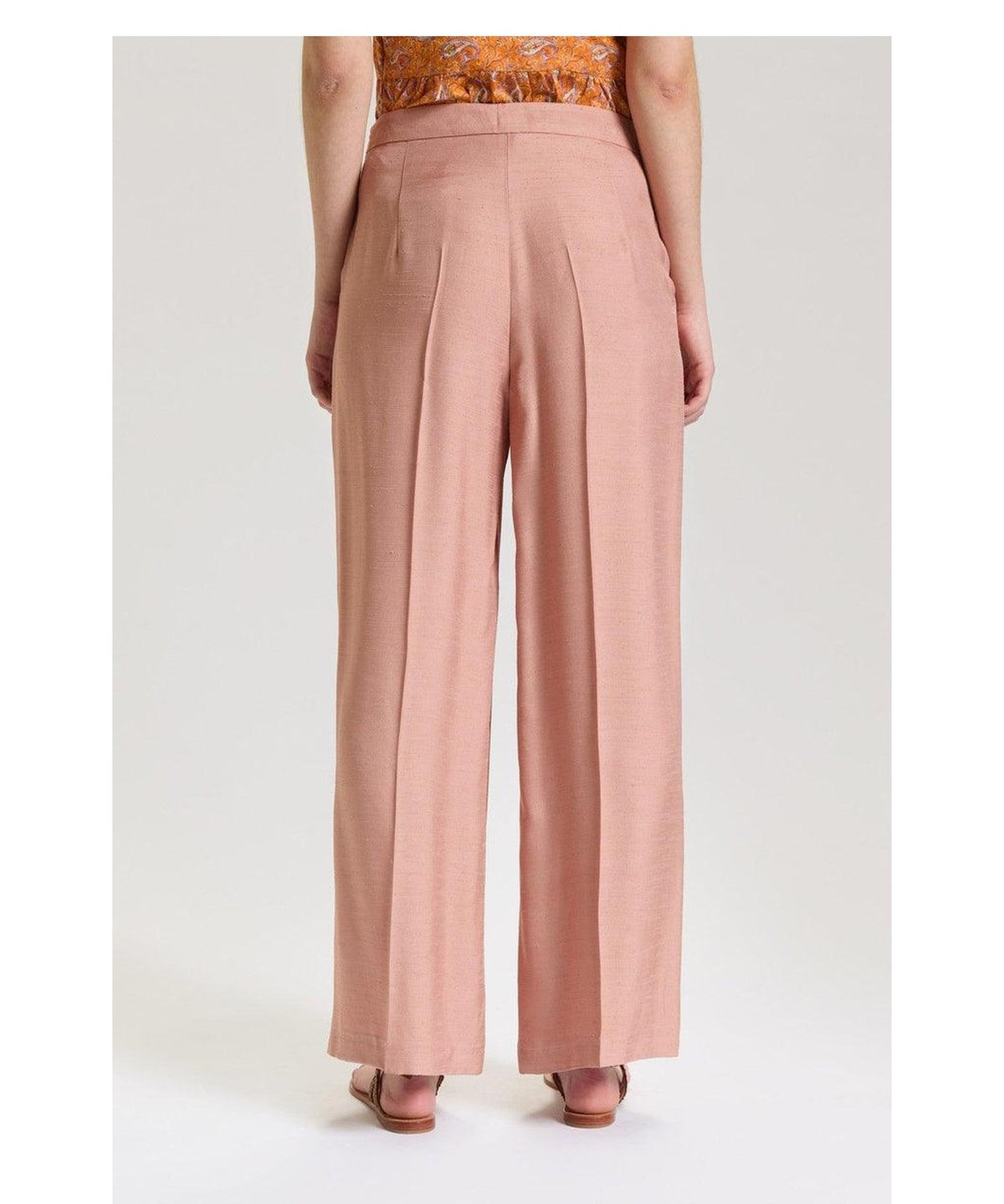 Pantalone Donna Gamba Dritta in Cady Fiammato 4