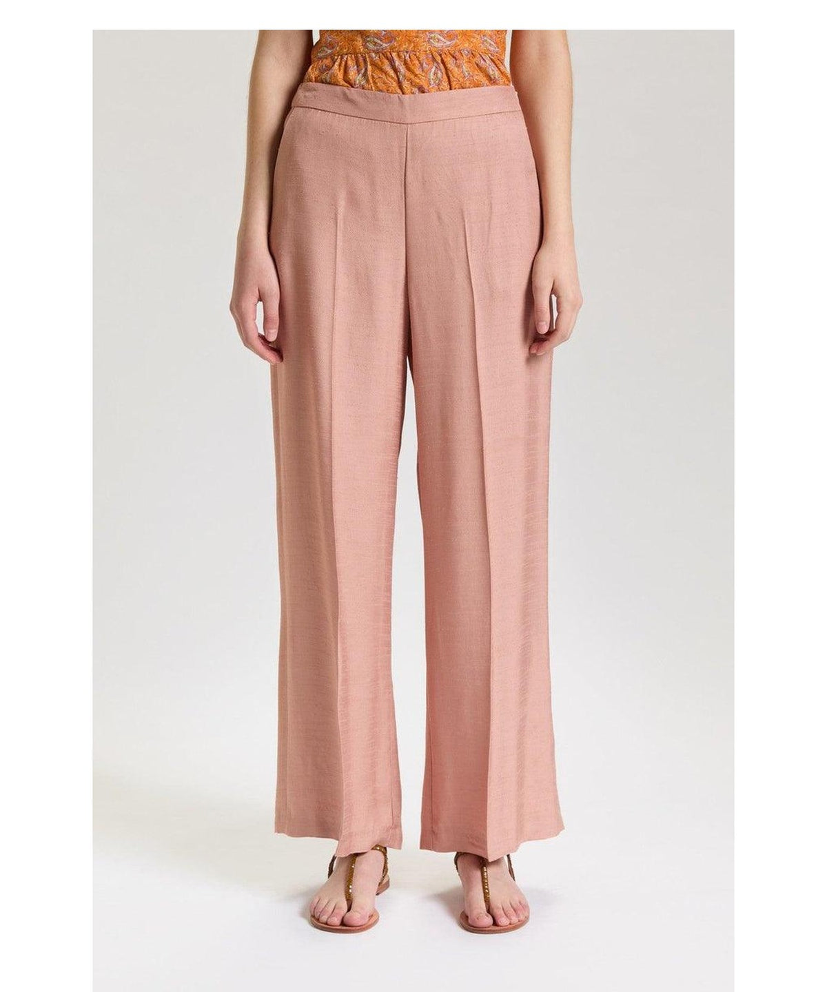 Pantalone Donna Gamba Dritta in Cady Fiammato 3