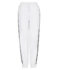 Pantalon jogger en double jersey avec bande logo et zip latéral