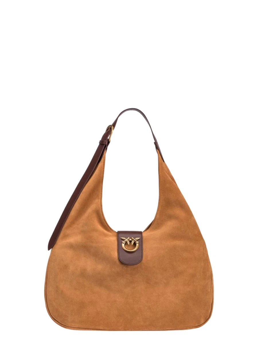 Mini Hobo Bag in Suede e Pelle-Pinko-Borse a spalla-Vittorio Citro Boutique