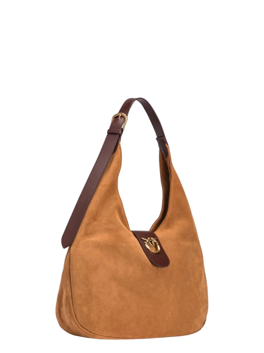 Mini Hobo Bag in Suede e Pelle-Pinko-Borse a spalla-Vittorio Citro Boutique