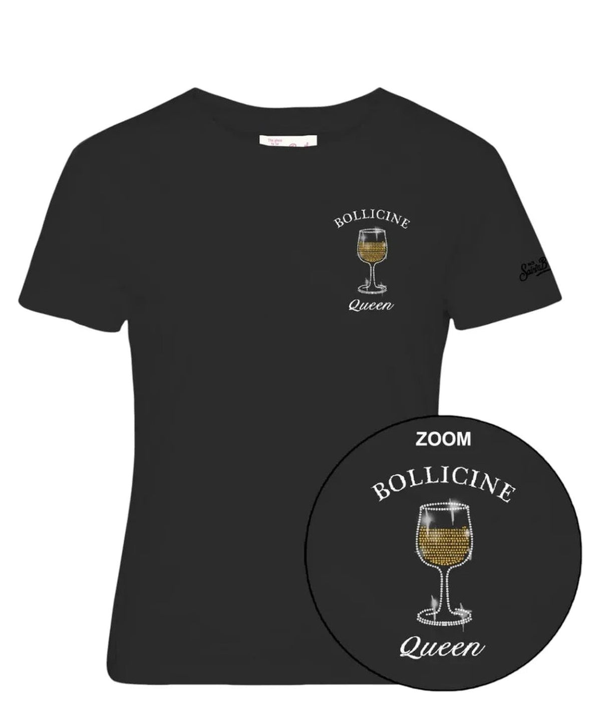 T-shirt Emilie con Strass "Bollicine Queen"-Mc2 Saint Barth-T-shirt-Vittorio Citro Boutique