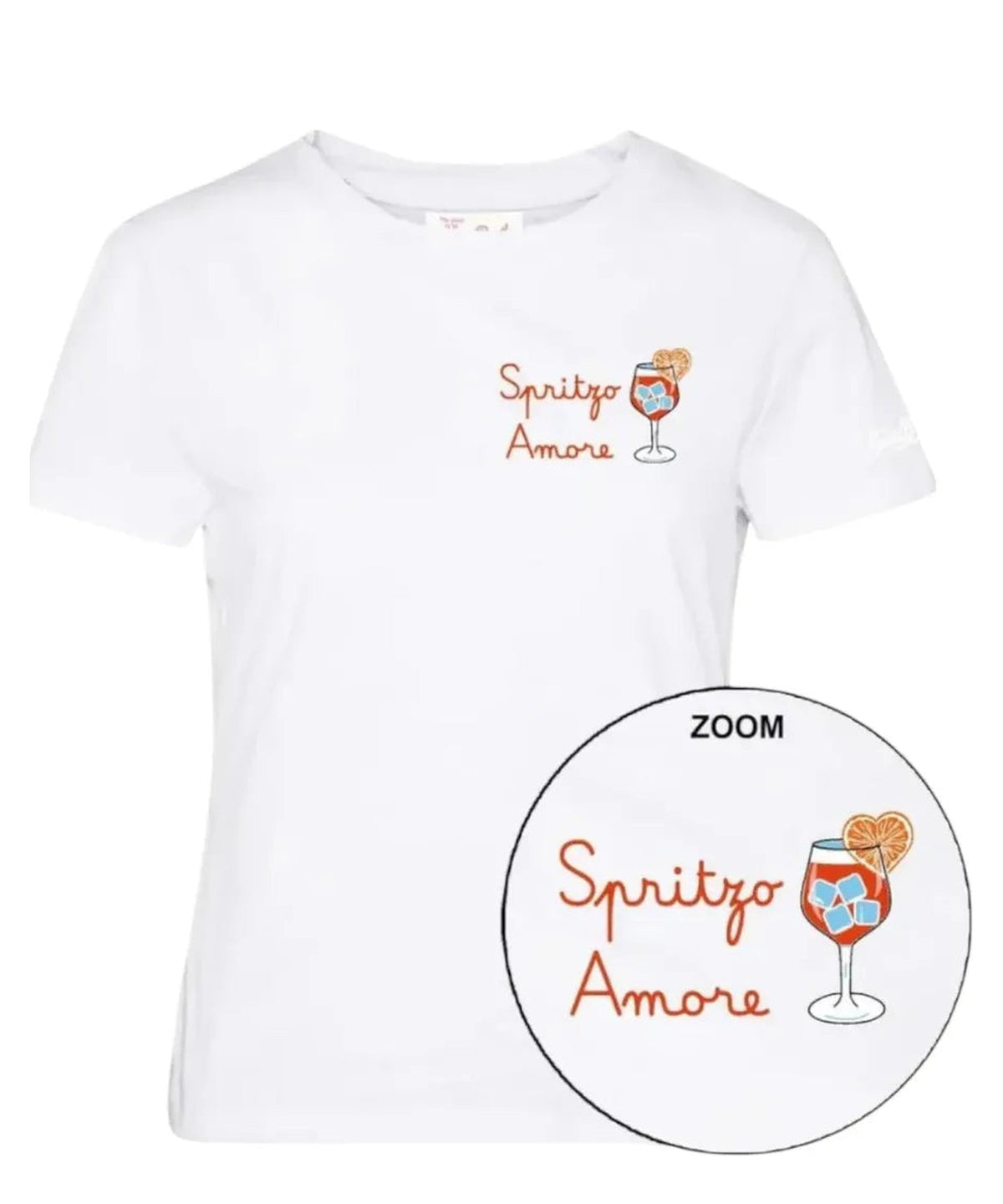 T-shirt Emilie con ricamo “Spritzo Amore” in cotone-Mc2 Saint Barth-T-shirt-Vittorio Citro Boutique