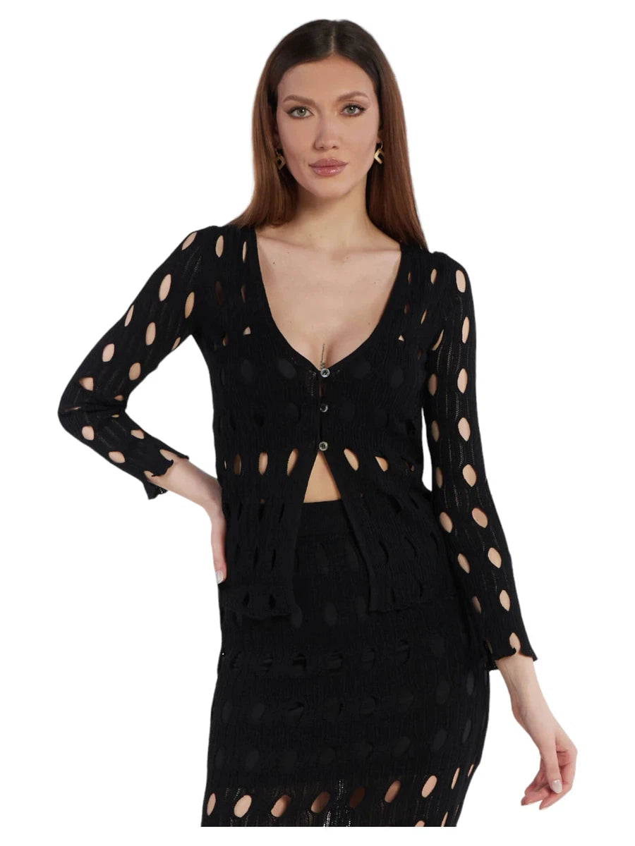 Cardigan in maglia traforata Havana-Maglieria-Pinko-Vittorio Citro Boutique