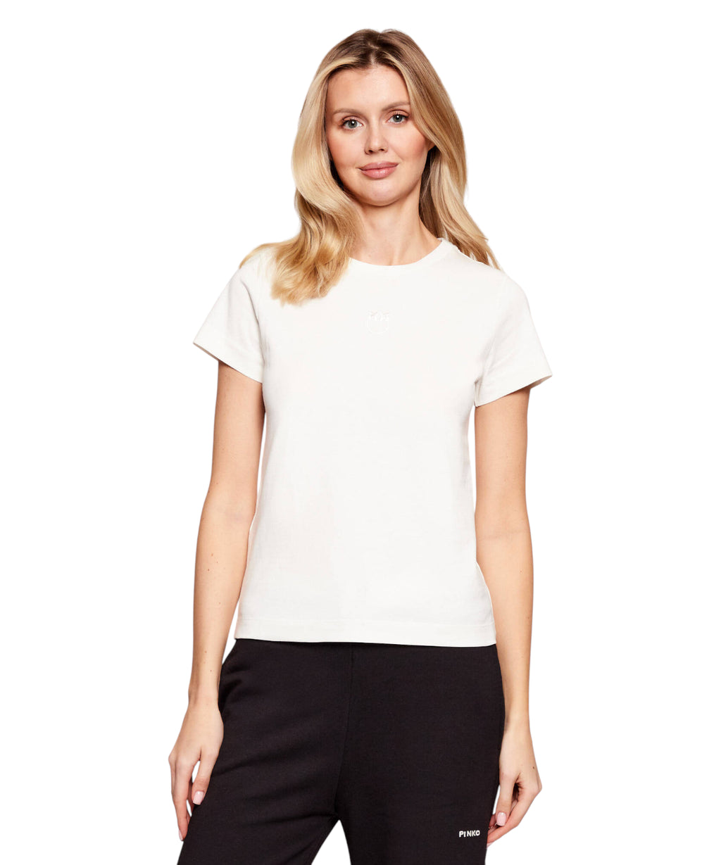T-shirt PINKO en coton Bussolotto avec logo brodé